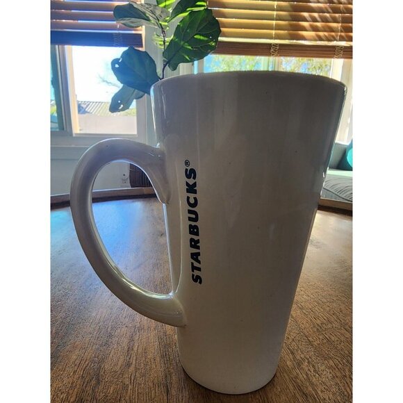 2012 Starbucks Holiday Christmas Tree Red & White Coffee Cup Tea Mug | 16oz - Picture 3 of 5